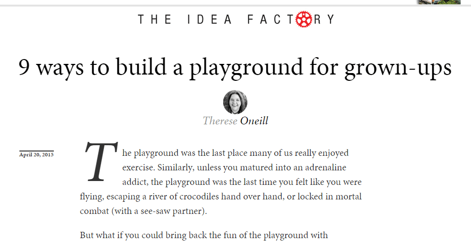 TheWeek.com Talks Playgrounds for Grown-ups